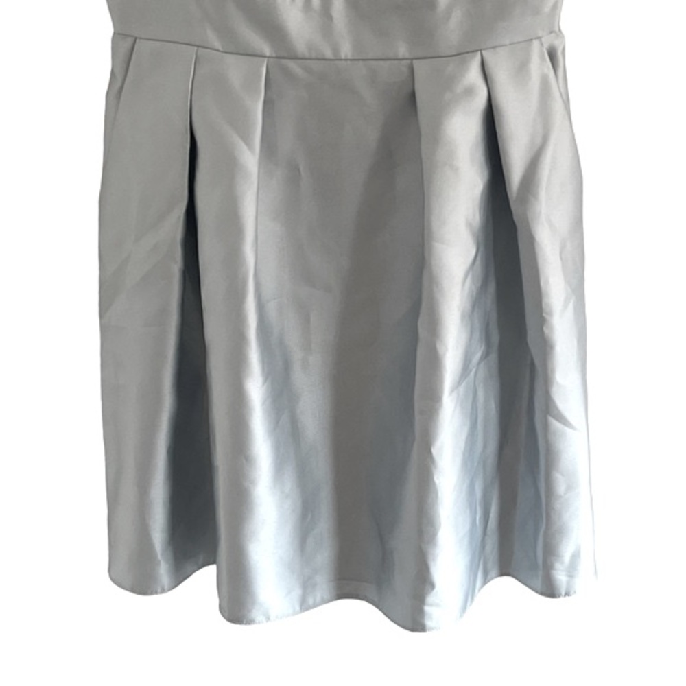 Alfred Sung Blue Mist Cap Sleeve Satin Midi Cocktail Dress size 16 regular - Picture 4 of 8